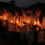 Medical students candle light vigil